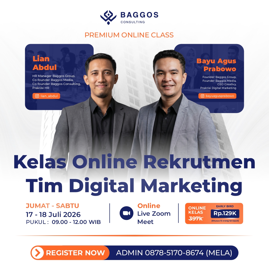 Poster kelas Strategi Rekrutmen Tim Digital Marketing